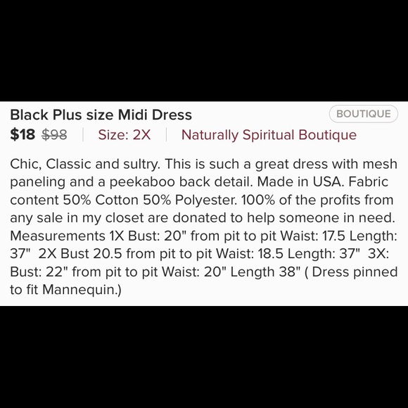 Black Plus Size Midi 2x - Picture 4 of 4